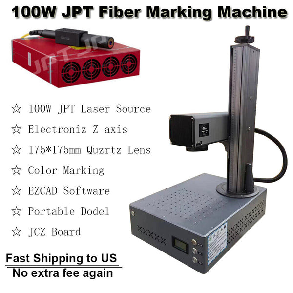 100W JPT M7 E2 Mopa 175*175mm Fiber Laser Marking Machine Electronic Z axis