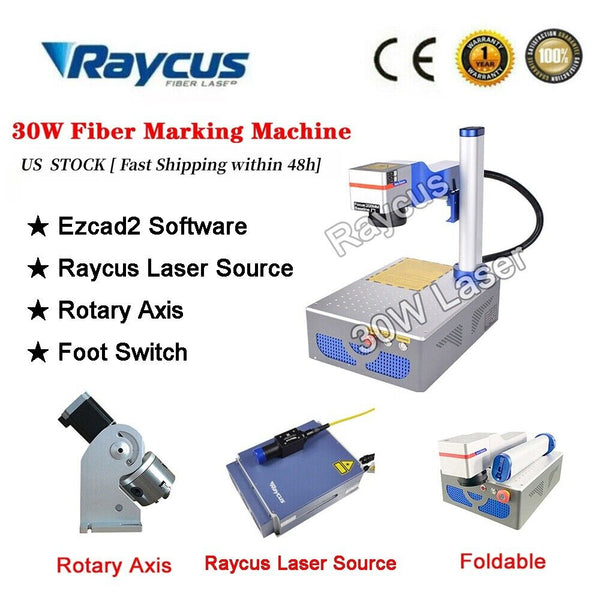 Raycus 30W QS Fiber Laser Marking Machine Metal Steel Marking 175*175mm Foldable