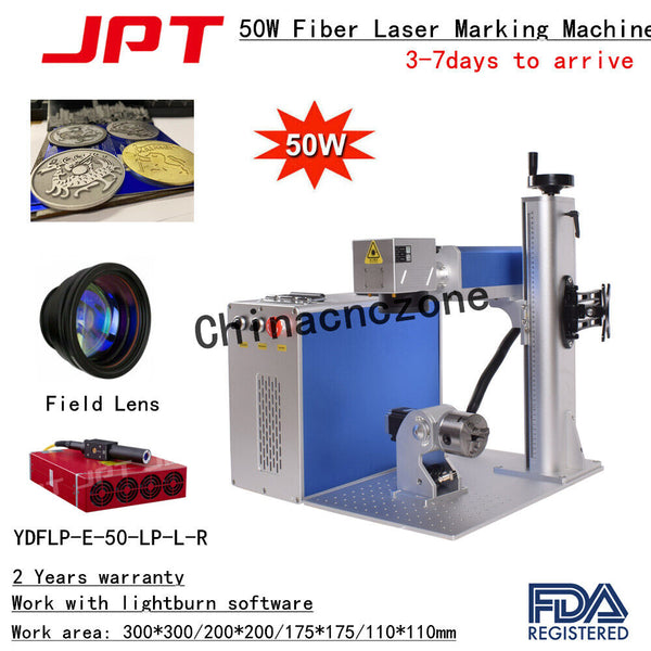 50W JPT 200*200mm Fiber Laser Marking/Cutting Machine JCZ Board Rotary Axis