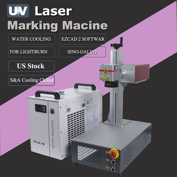 5W UV Laser Marking Engraver Machine For Glass Metal Wood & S&A Cooling Chiller