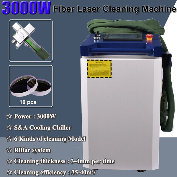 3000W Fiber Laser Cleaning Machine For Wood Rust Oil Remove S&A Chiller 380V