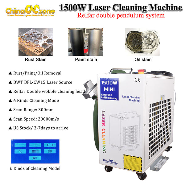 BWT Handheld 1500W Fiber Laser Cleaning Machine for Remove Rust/Oil/Paint IN US