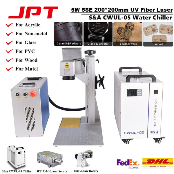 JPT 335-5W UV 175*175mm Fiber Laser Marking EngraverMachine For Glass/Metal/Wood