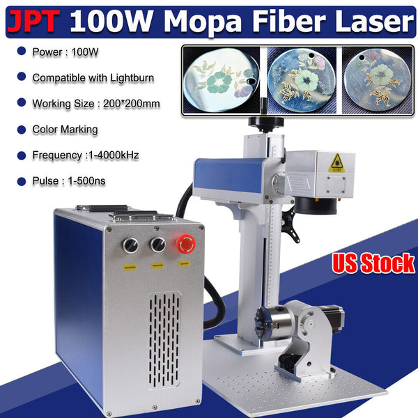 100W JPT M7 Mopa 200*200mm Fiber Laser Marking Machine Color Marking Lightburn