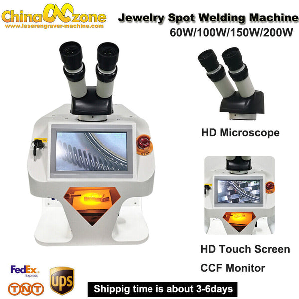 60W/100W/150W/200W Jewelry Spot Welding Machine & HD Microscope +CCF Monitor