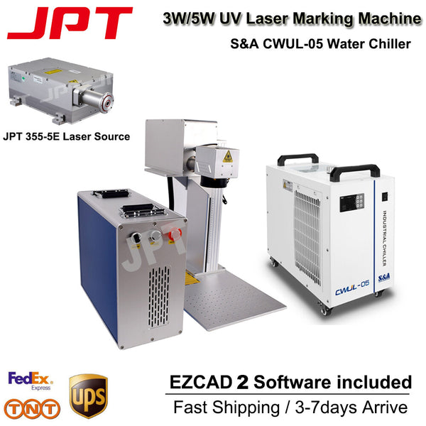 JPT 3W/5W UV Laser Marking Machine 175*175mm & S&A CWUL-05 UV Cool Chiller US