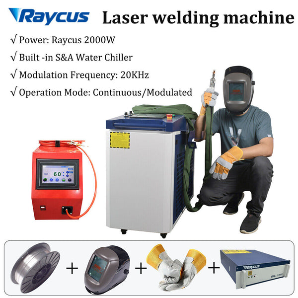 Raycus Handheld Laser Welder 1500W Laser Rust Remover Auto Wire Feeder Chiller