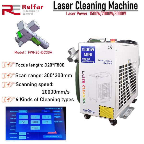 Europe Laser Rust Removal Tool 1500W/2000W/3000WLaser Cleaning Machine Remove Oil Paint