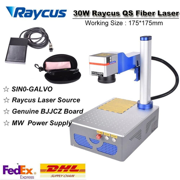 30W Raycus QS 175*175mm Fiber Laser Marking Machine Foldable &Foot Panel Glasses