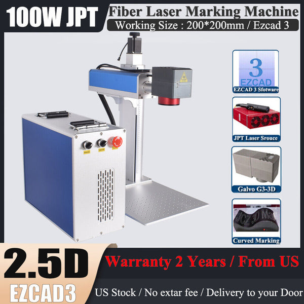 【AT US】2.5D 100W JPT M7 Mopa Fiber Laser Engraver Deep Marking Machine EZCAD 3