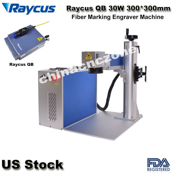 Portable Raycus QB 30W 300*300mm Fiber Laser Marking Machine Red Dot BJJCZ US