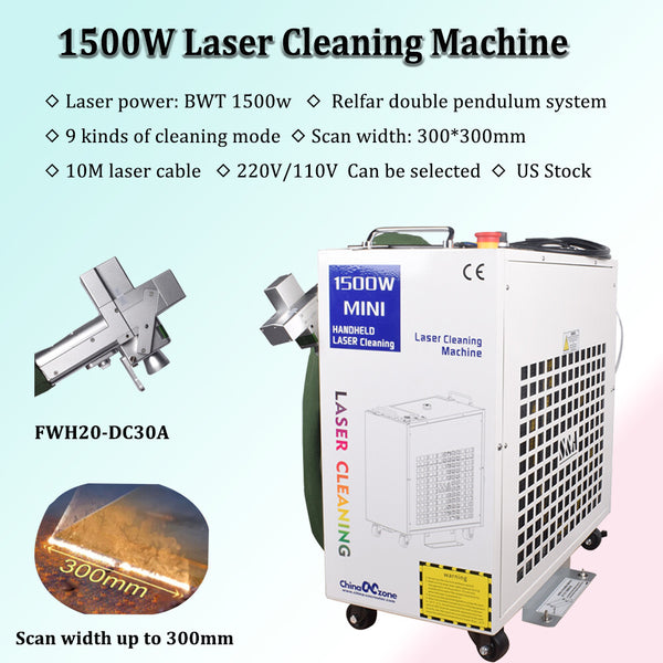 1500W Handheld Fiber Laser Cleaning Machine for Remove Rust/Oil/Paint 220V/110V
