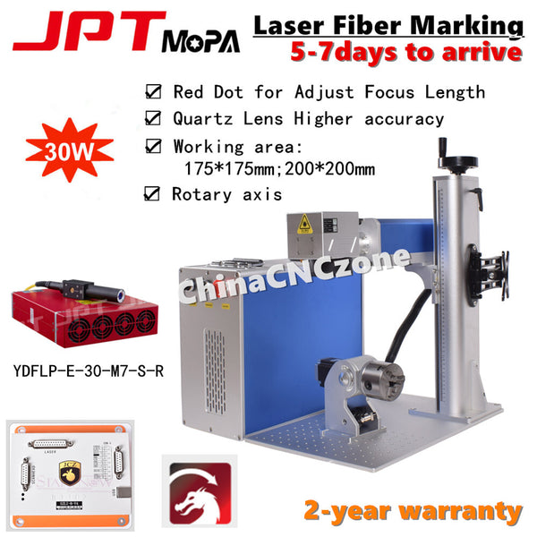 30W JPT M7 Mopa 300*300mm &110mm Fiber Laser Marking Sheet Metal Cutting Machine