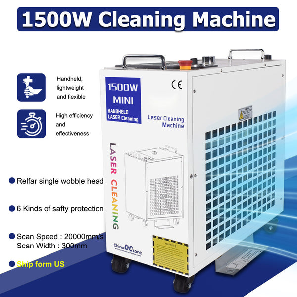1500W Continuous Fiber Laser Cleaning Machine Rust Oil Paint Removal 【US Stock】