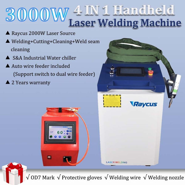 3000W Raycus Laser Welder Cleaning Cutting Machine Handheld Laser Rust Remover