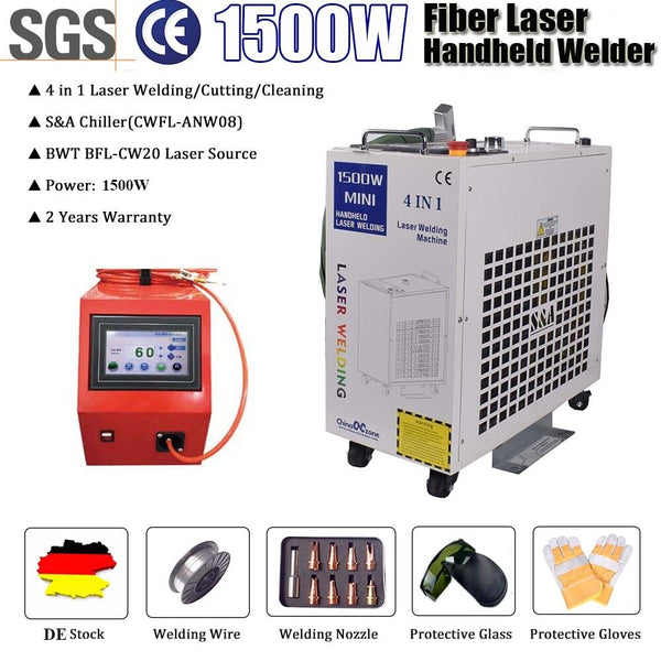 1500W Laser Welder Laser Cleaning/Cutting/Machine+Water Chiller+Auto Wire Feeder