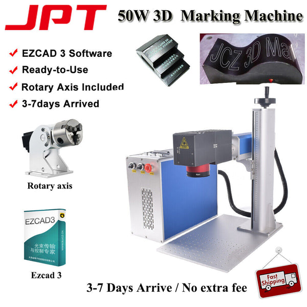 JPT 50W 175mm 3D Fiber Laser Engraver Laser Marking Machine EZCAD 3 For Curved
