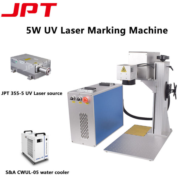 JPT 335-5W UV Fiber Laser Marking Machine For Glasses/Non-metal/Wood 200*200mm