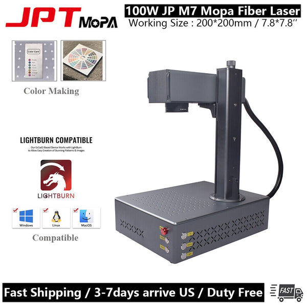 100W JPT M7 E2 200*200mm Fiber Laser Engraver Machine Auto Focus Fit Lightburn