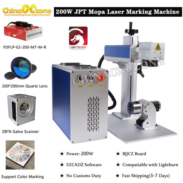 200W JPT Mopa M7 200*200mm Fiber Laser Marking Machine For Metal Jewelry Gold