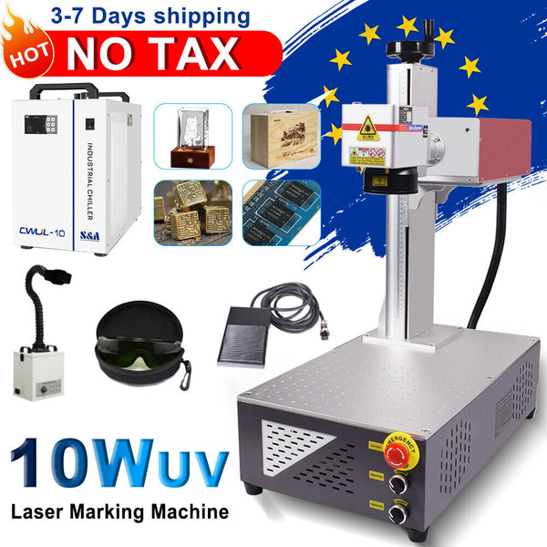 CRS 10W UV Laser Marking Engraver Machine Ezcad For Metal/Non Metal S&A Chiller