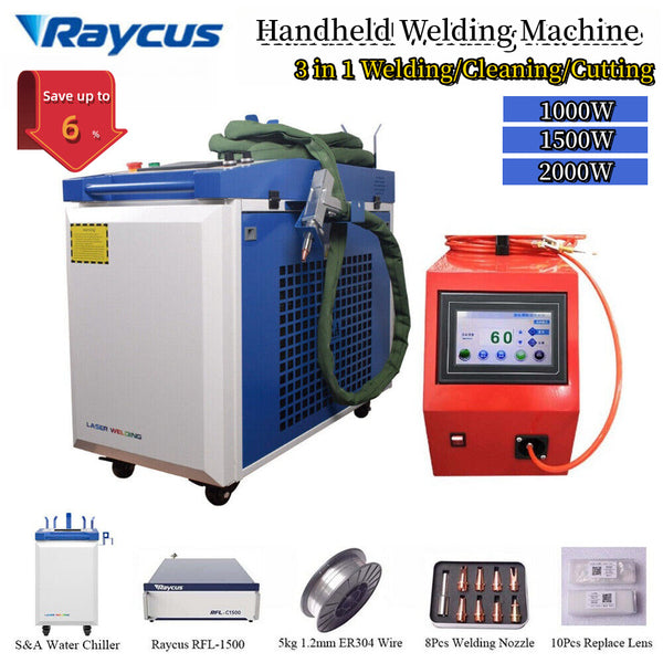 Raycus 1000W-2000W Fiber laser Welding/Cleaning/Cutting/Soldering Metal Machine