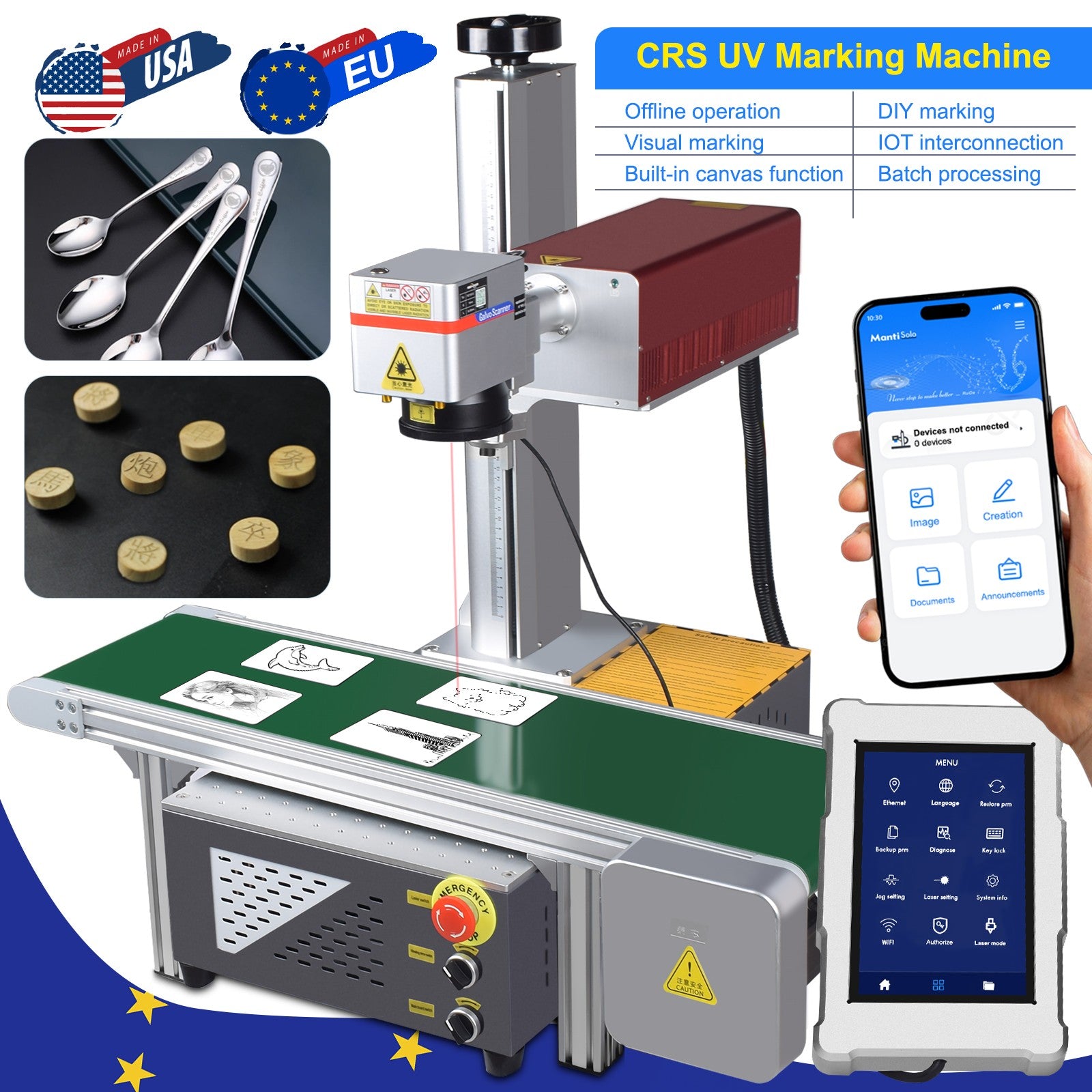 5W UV Marking Flight Marking Machine Industrial camera Visual Position ...