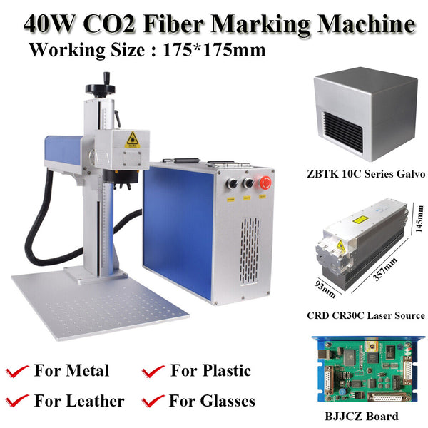 40W 175*175mm RD30C CO2 Fiber Laser Marking Machine For Glass /Crystal/Leather