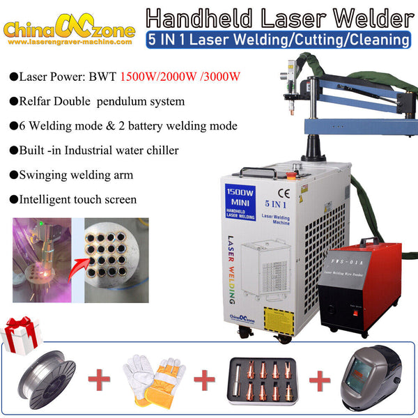 1500W/2000W 5 in 1 Handheld Laser Battery Spot Welder Cutting Cleaning Machine