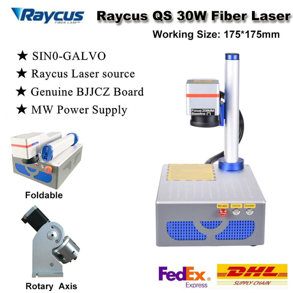 Foldable Raycus 30W 175*175mm Fiber Laser Marking Machine Red Dot Rotary Axis