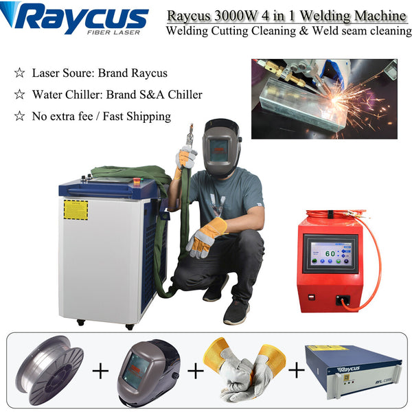 Raycus 3000W 4 in1 Fiber Laser Welding/Cleaning/Cutting/Welder Machine 380V US