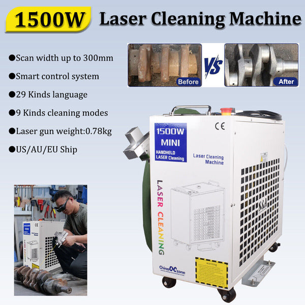 BWT 1500W Handheld Fiber Laser Cleaning Machine Rust Oil Paint Removal US