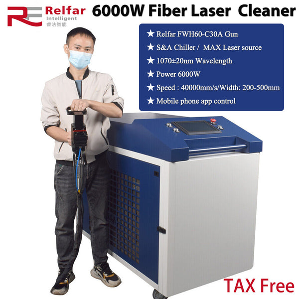 6000W Continuous Fiber Laser Cleaning Machine MAX Laser Source S&A Water Chiller