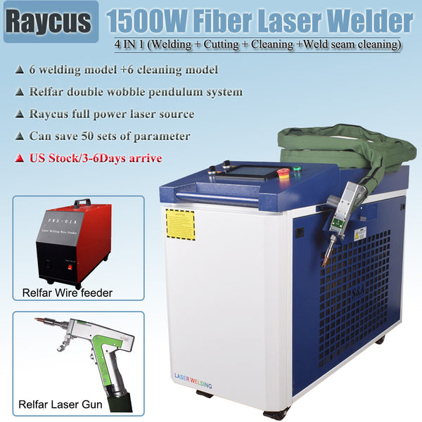 Raycus 1500W 4IN1 Fiber Laser Welding Machine Double Pendulum AUTO Feeder USShip