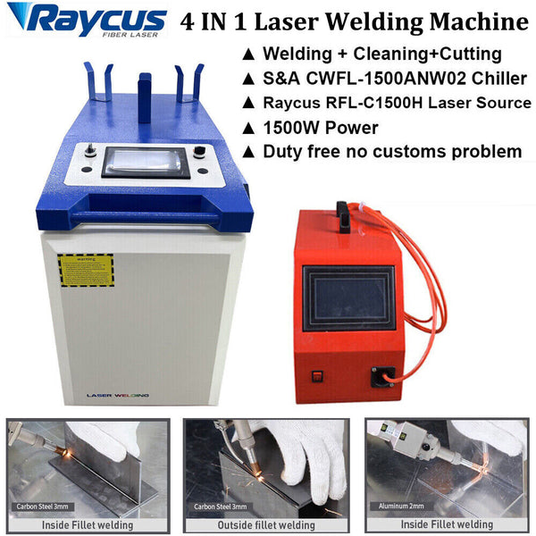 Handheld Laser Welder Raycus 1500W Laser Cutting Cleaning Wire Feeder Chiller