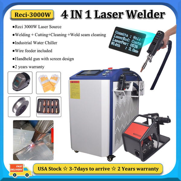 RECI 3000W Laser Welder Metal Cutting Weld Seam Clean Machines Laser Rust UNIT