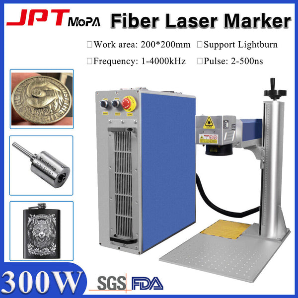 JPT 300W M7 Mopa 200mm Fiber Laser Marking Cutting Engraver Machine Rotary axis