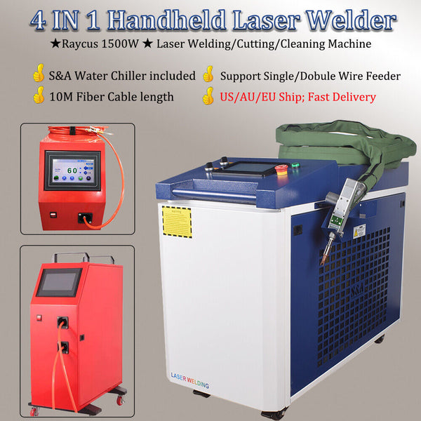 1500W 4 IN 1 Raycus Fiber Laser Welding/Cleaning/Cutting Double Wire Feeder US