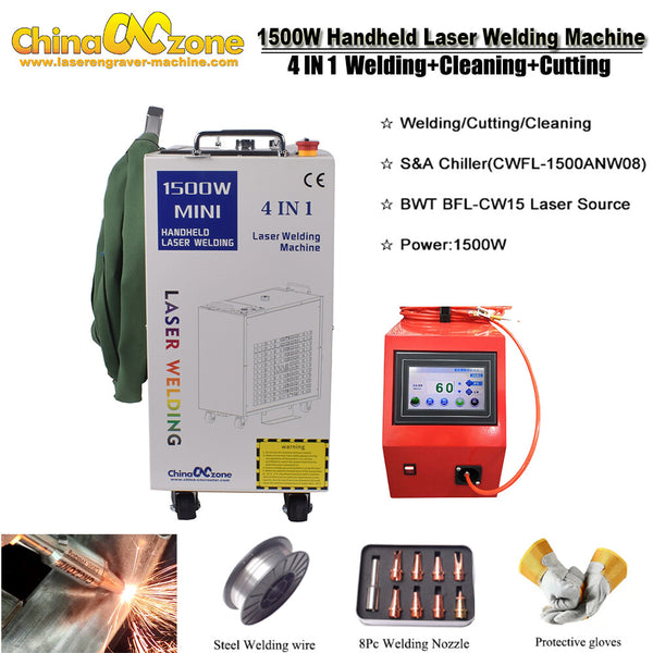 Handheld 1500W 4 in 1 Laser Welding Cutting Cleaning Machine Auto Wire Feeder