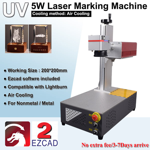 Air Cooling 5W UV Laser Marking Engraver Machine For Glass Wood Metal / Nonmetal