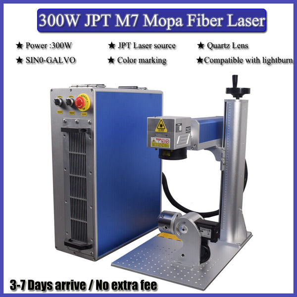 300W JPT Mopa 200mmFiber Laser Marking Engraver Machine Compatible Lightburn US
