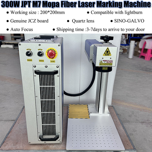 300W JPT M7 200MM Mopa AUTO FOCUS Fiber Laser Marking Engraver Machine Lightburn