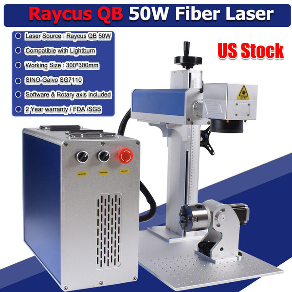 50W Raycus QB Fiber Laser Marking Engraver Machine For Lightburn EZCAD US Ship