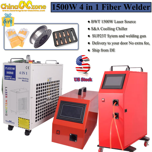 【US Stock】1500W 4 in 1 Laser Welding/Cleaning Machine Auto Dual Wire Feeder 220V
