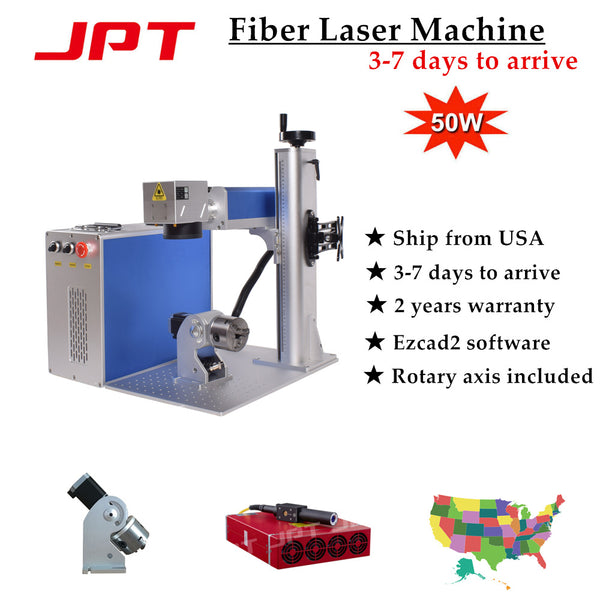 50W JPT LP Fiber Laser Marking 300*300mm Rotary Machine EZCAD For Gold Jewellery