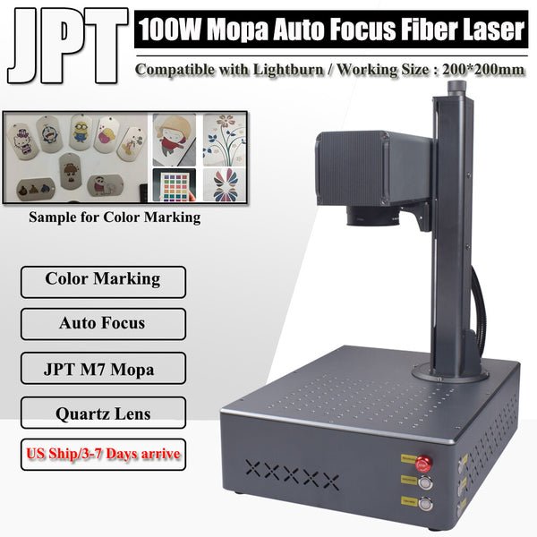 [US SHIP] Auto Focus 100W JPT M7 Mopa Fiber Laser Marking Machine Fit Lightburn