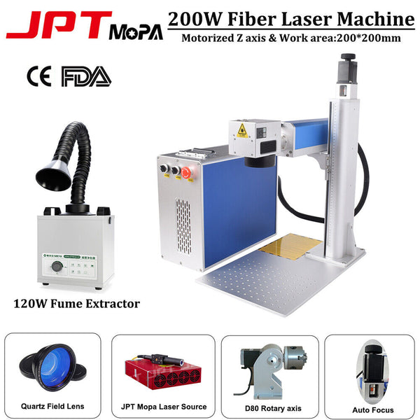 200W JPT M7 200*200 Mopa Fiber Laser Color Marking Machine Electronic Auto Focus