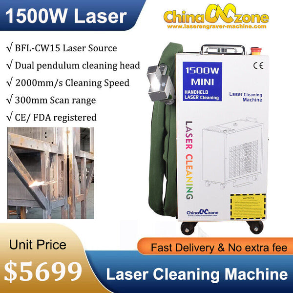 1500W Double Pendulum Fiber Laser Cleaner Laser Rust Removal Machine Handheld